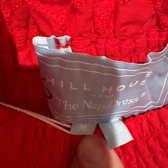 Hill House The Ellie Nap Dress Medium Color: Red Daisy Check Eyelet NWT - Picture 6 of 6